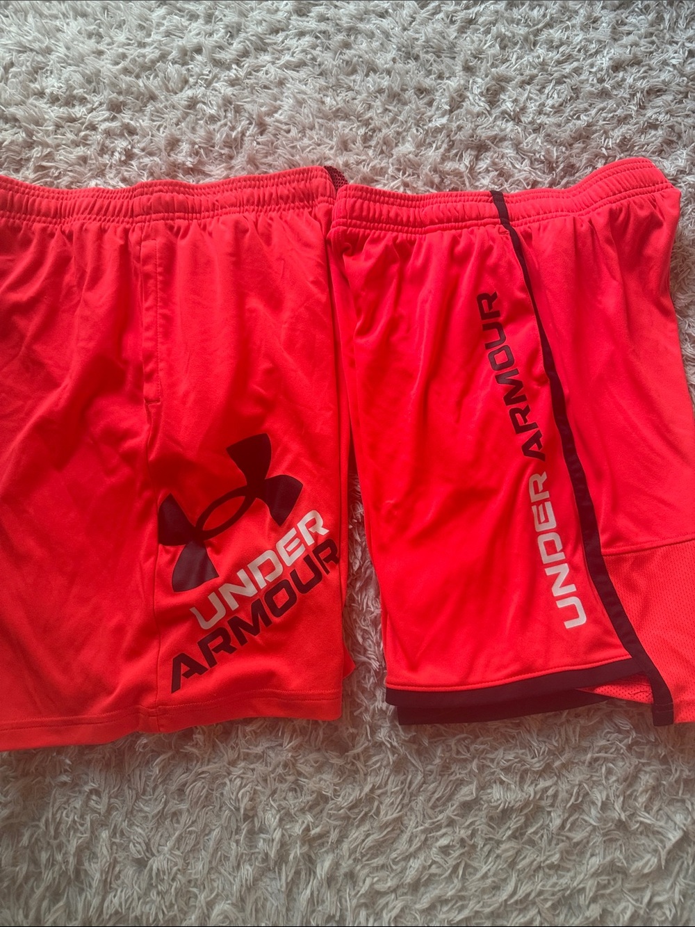 Two Under Armour Youth neon Performance Shorts